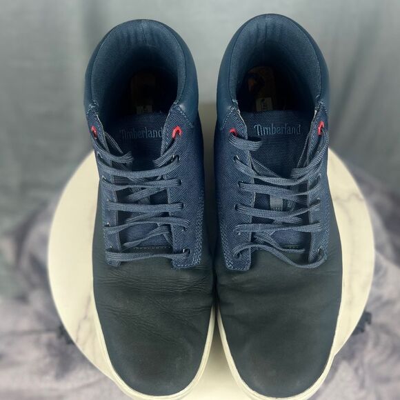 Timberland Groveton Chukka Boot SneakersBlue Leather Canvas SZ 12M Casual Kicks main image 4